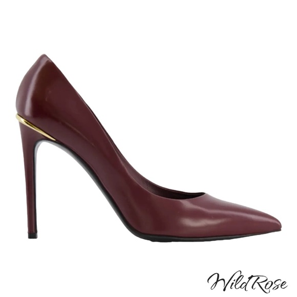 Louis Vuitton Glazed Calfskin Burgandy Bordeaux Eyeline Pointed Toe Pumps 36.5 - Picture 1 of 17